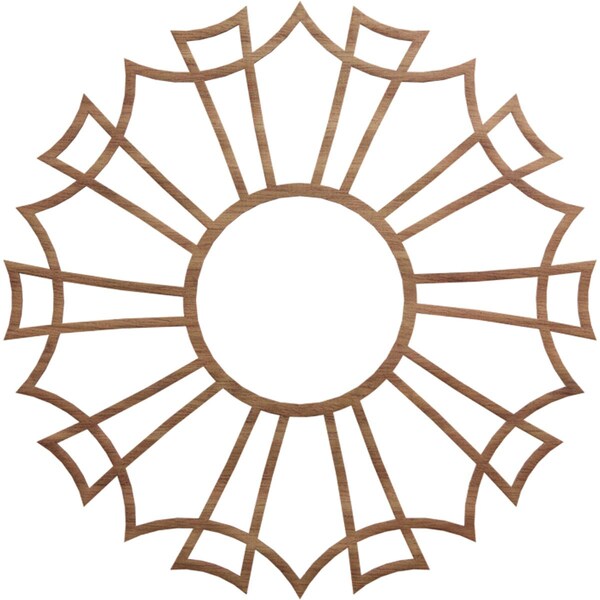 Ekena Millwork Augustus Wood Fretwork Pierced Ceiling Medallion, Walnut, 28"OD x 9 7/8"ID x 1/4"T CMWP28X28X0250AUWA - main